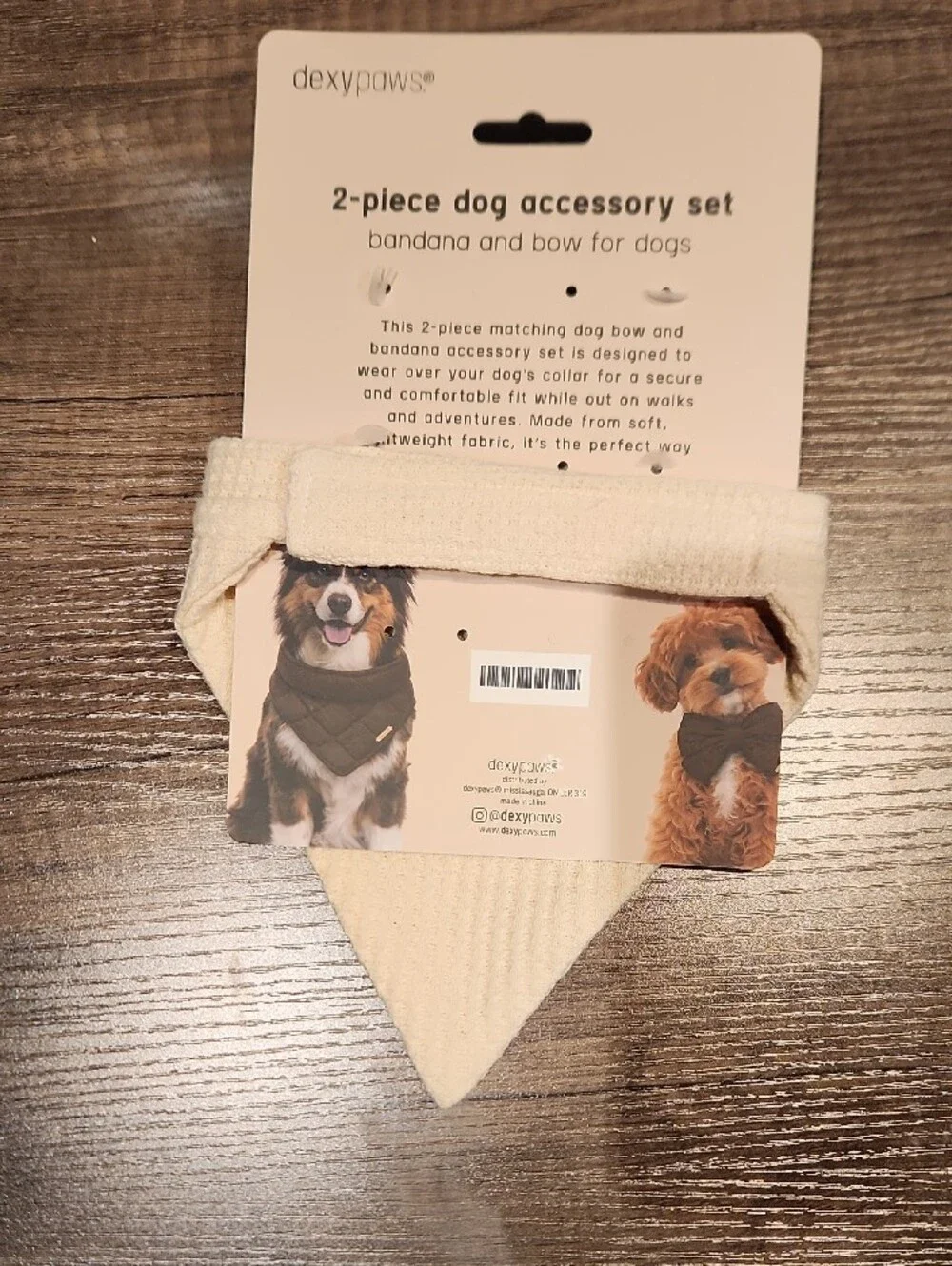 NWT Dexypaws 2pc Dog Accesory Set Bandana & Bow